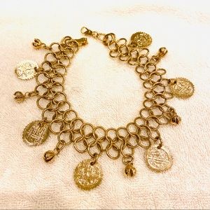 Vintage Gold Charm Bracelet